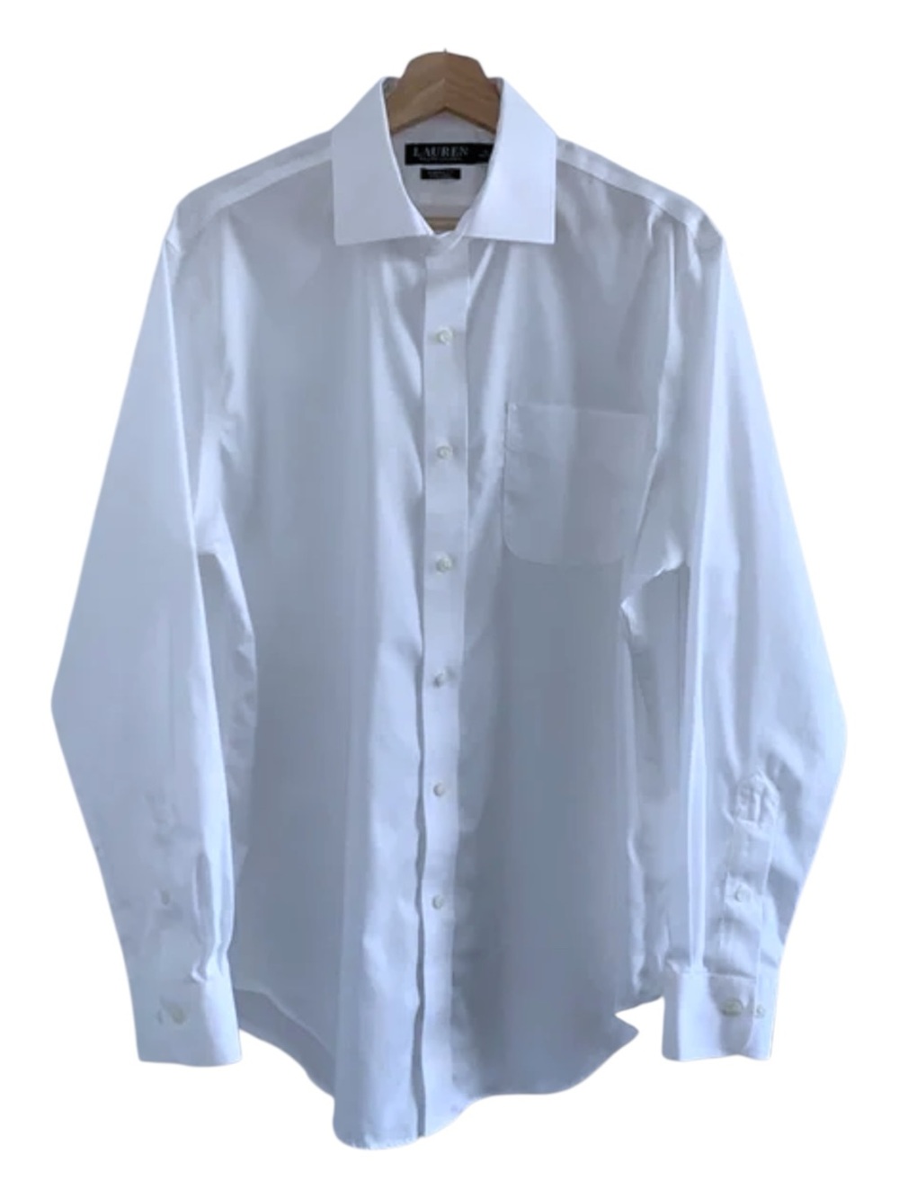 Ralph Lauren White Long-Sleeve Dress Shirt Big &Tall 2XL 18-34/35